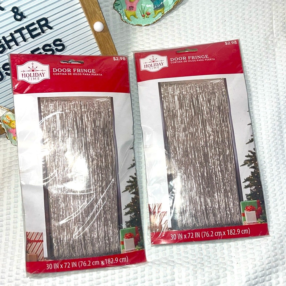 New ! Holiday Time Metallic Door Fringe 30 in 72 in